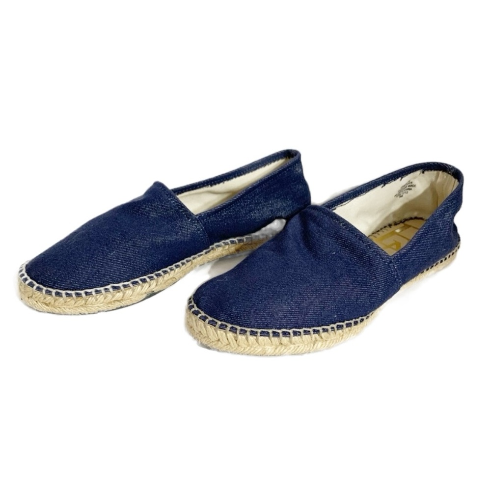 Enzo Angiolini Austyn Natural Textile Espadrille Flats Jute Pull On Slip On Blue